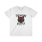 Demon Kitty Fitted V-Neck Short Sleeve Tee