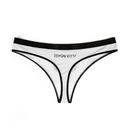 Demon Kitty Women's Thong — Red & Black Cat Face AOP Panty