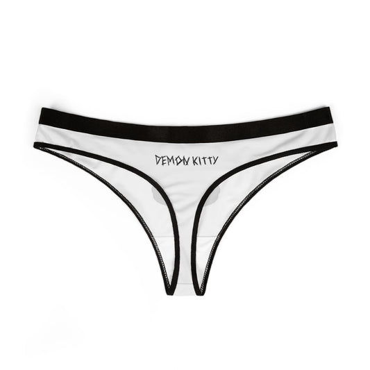 Demon Kitty Women's Thong — Red & Black Cat Face AOP Panty