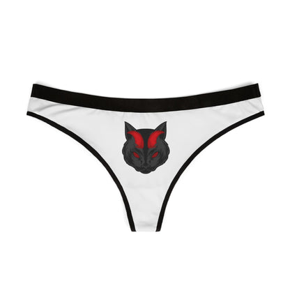 Demon Kitty Women's Thong — Red & Black Cat Face AOP Panty